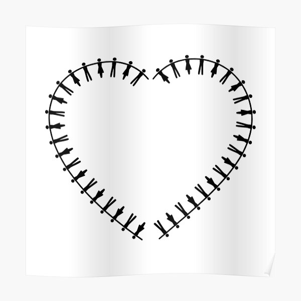 Hearts Human Chain Poster