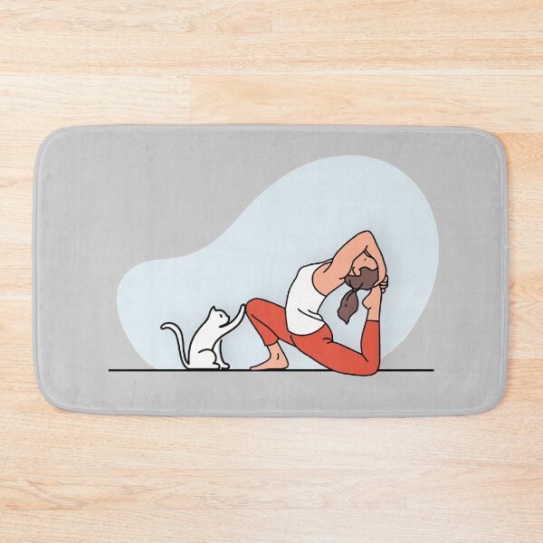 Item preview, YOGA PRACTICE WITH CAT King Pigeon pose designed and sold by Trio's Stuff.