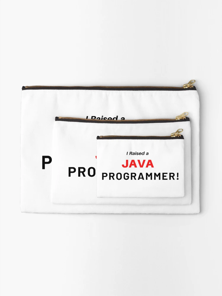 Thumbnail 2 of 4, Zipper Pouch, Raised Java Programmer designed and sold by fullstackdev25.