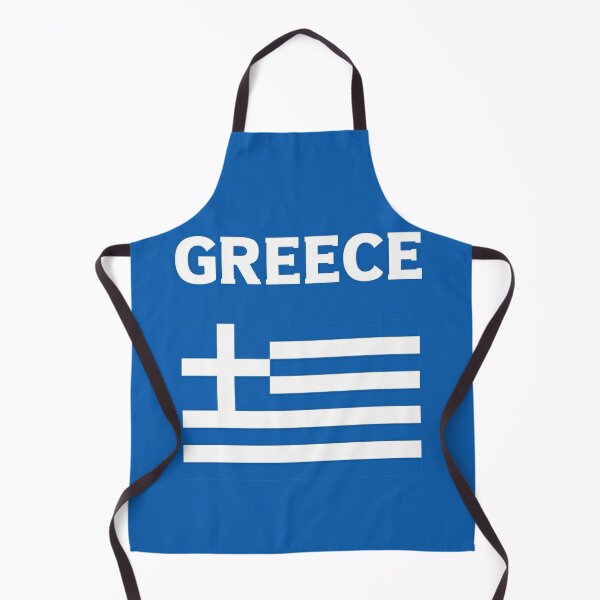 Greece Kitchen & BBQ Set NEW w/ Apron Oven Mitt & Pot Holder Greek Flag FREE S/H 