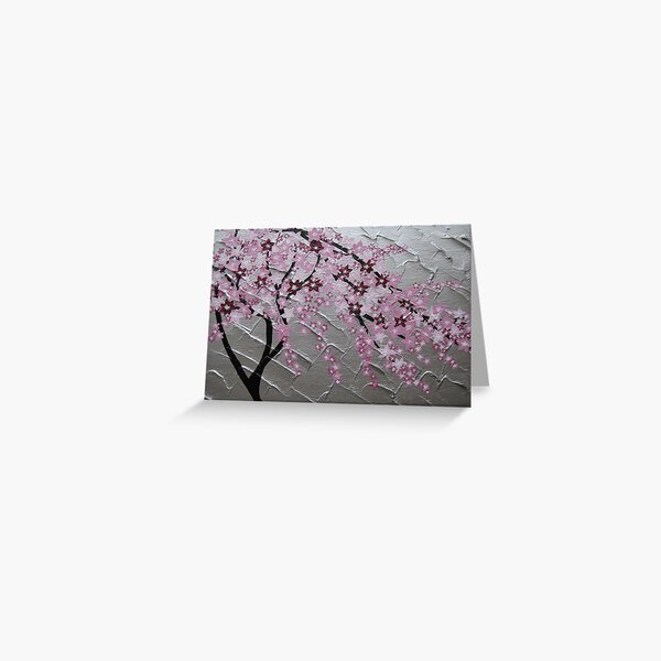 Item preview, cherry blossom tree art with white and pink- japanese painting designed and sold by cathyjacobs.