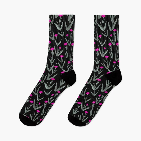 Item preview, Hot Pink flowers on black designed and sold by Kate Vasilchenko Art & Design.