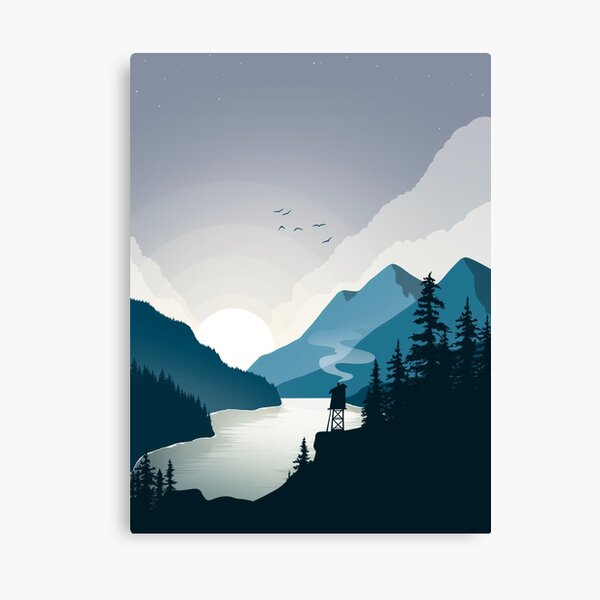 Mountain House Landscape Canvas Print