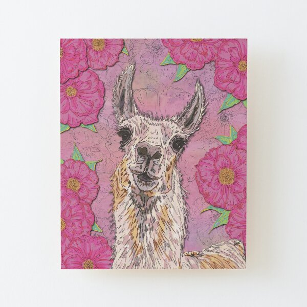 Perfectly Pink Llama Wood Mounted Print