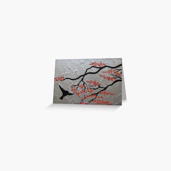 Item preview, sakura red and silver cherry blossom designed and sold by cathyjacobs.