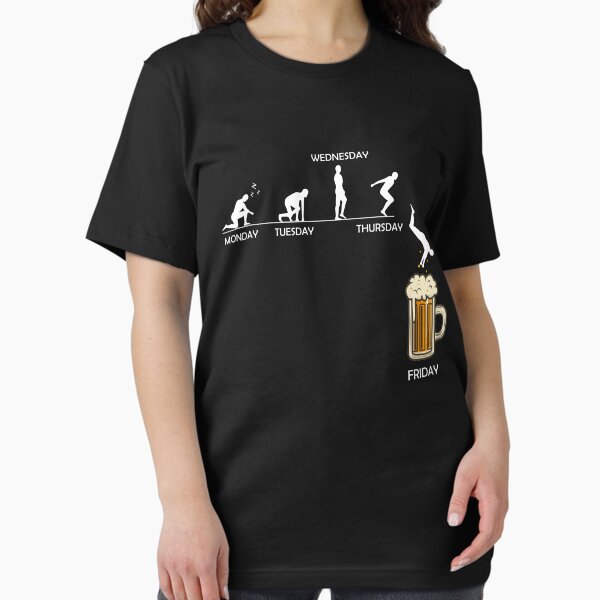 Item preview, Jumping into the Beer Friday Evolution Shirt designed and sold by silverhexagon.