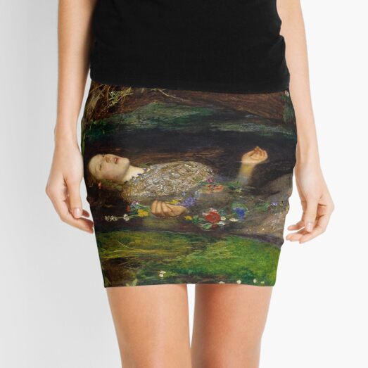 William Shakespeare, play, Hamlet, Ophelia. Painting by British artist, Sir John Everett Millais. Mini Skirt