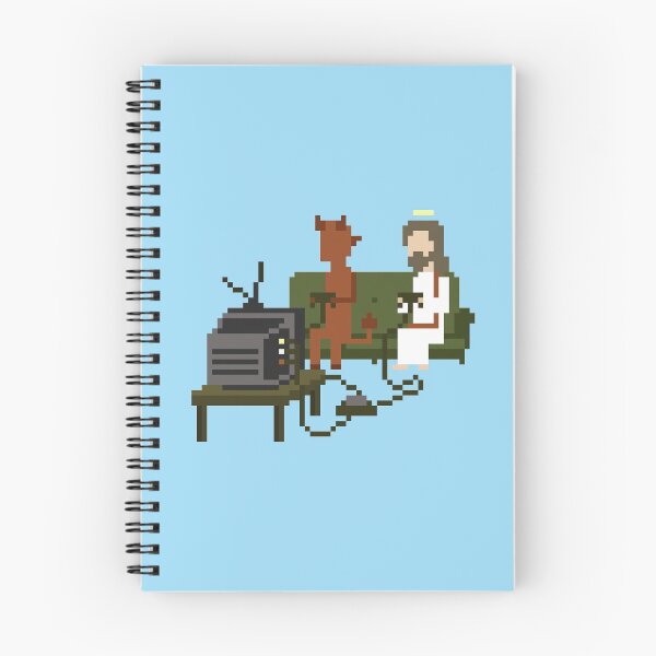 Item preview, Jesus And Devil Playing Video Games Pixel Art designed and sold by obinsun.
