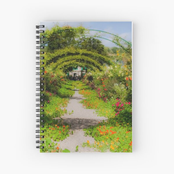 Aperçu de l'œuvre  regardant vers la maison rose de Claude Monet créée et vendue par WorldLens.