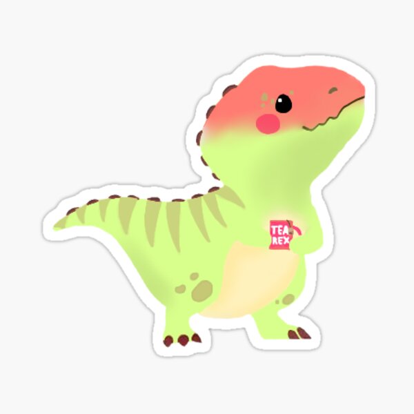 Tea-Rex -Funny Tea drinking Dinosaur T-Rex Cute' Sticker