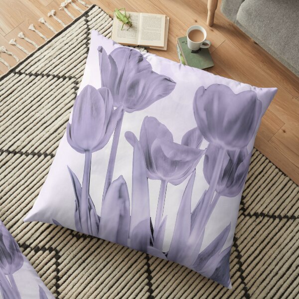 Tulips (b&w) Floor Pillow