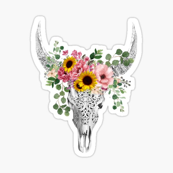 Vista previa del artículo con la obra «Acuarela Calavera y Corona, rosa amarilla y girasoles», diseñado y vendido por Collagedream.