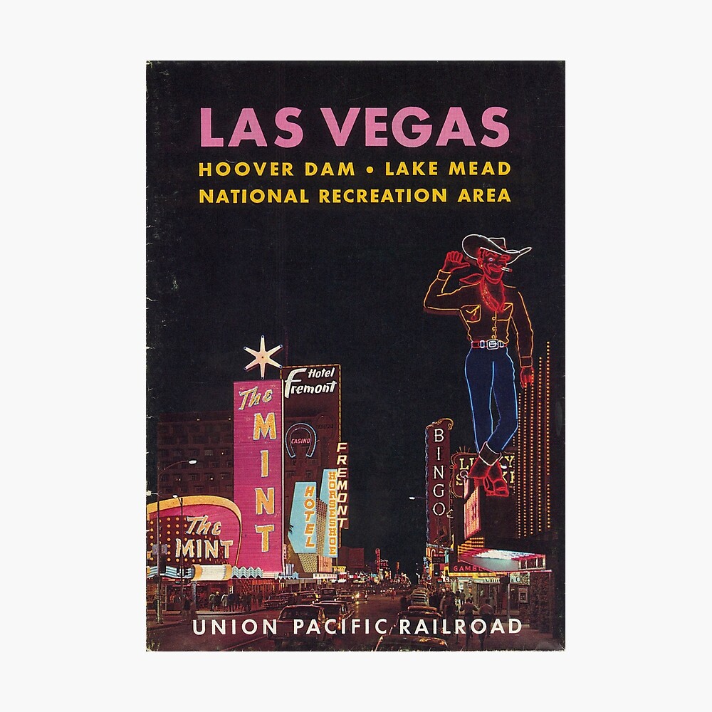 Canvas Painting, Las Vegas Old Strip Scene, Retro Travel Poster