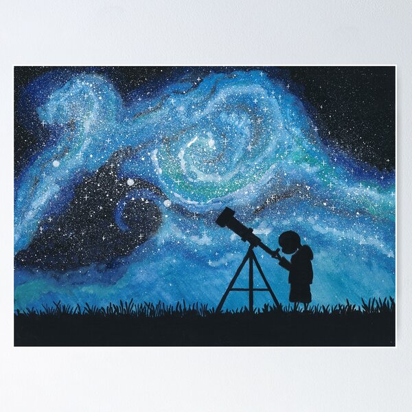 Item preview, Observing the Universe ~ Watercolor Painting designed and sold by aurin.