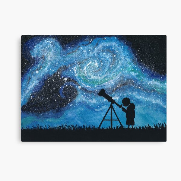 Observing the Universe ~ Watercolor Painting Canvas Print