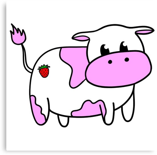 "Strawberry Cow" Canvas Print by amgroe | Redbubble