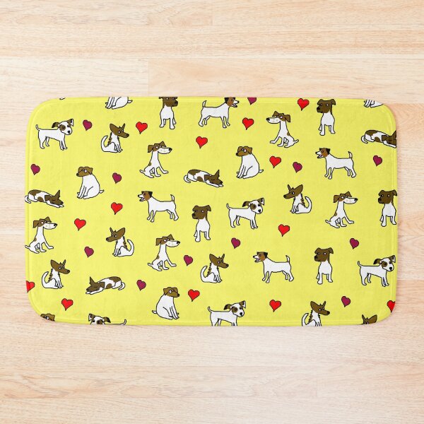 Item preview, Dogs And Hearts Yellow Pattern designed and sold by jaggerstudios.
