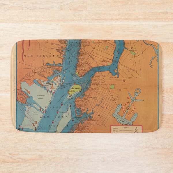 Item preview, New York's Front Yard Vintage New York City Map designed and sold by Freshfroot.