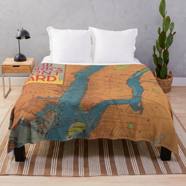 Item preview, New York's Front Yard Vintage New York City Map designed and sold by Freshfroot.