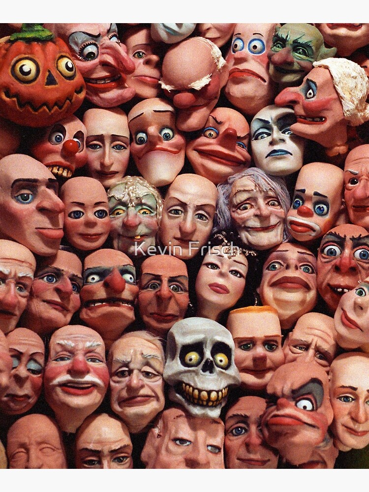 "A gathering of puppet heads" Mounted Print for Sale by Manumit Redbubble