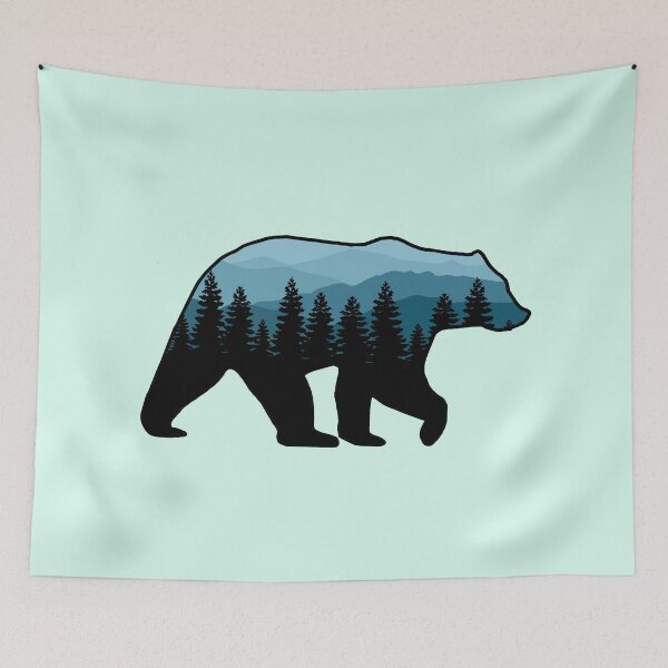 Item preview, Teal Bear in the forest designed and sold by colleenm2.