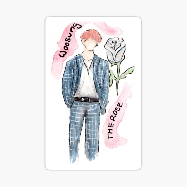 Acuarela Roja Woosung Pegatina