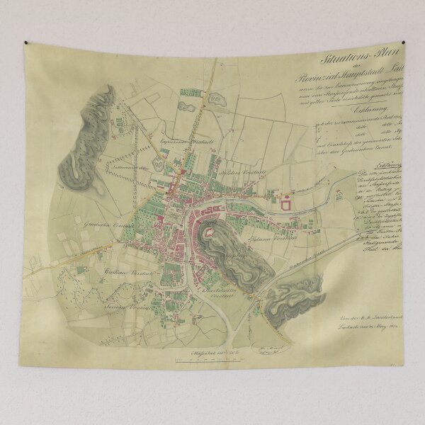Item preview, Vintage Ljubljana Slovenia Map (1836) designed and sold by BravuraMedia.