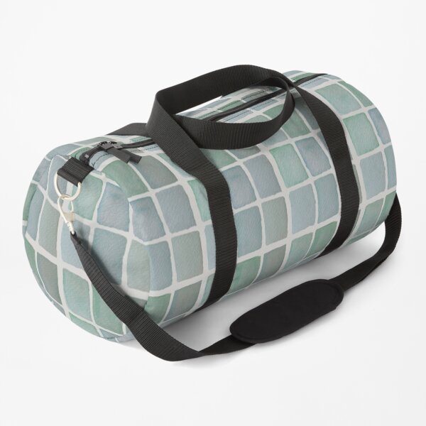 Blue Aqua Green Hand Painted Watercolor Organic Rectangles Cool Beach Colors Duffle Bag