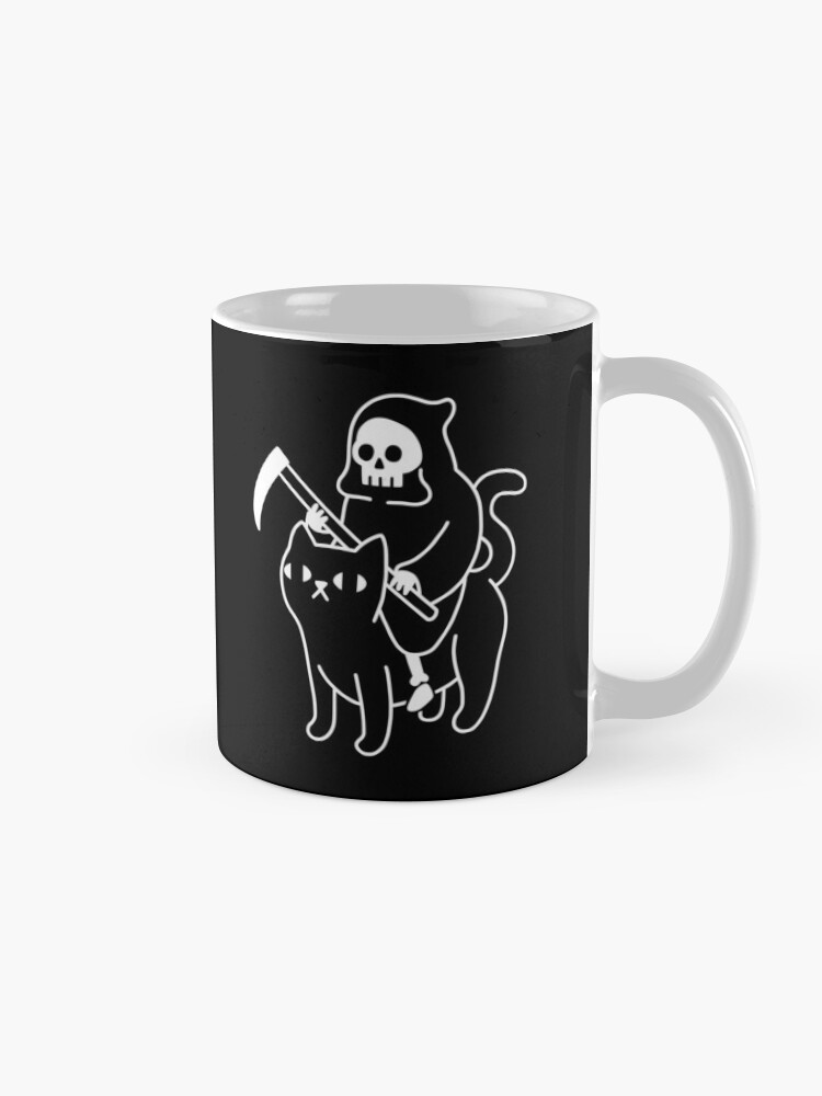 Alternate view of Death Rides A Black Cat Mug