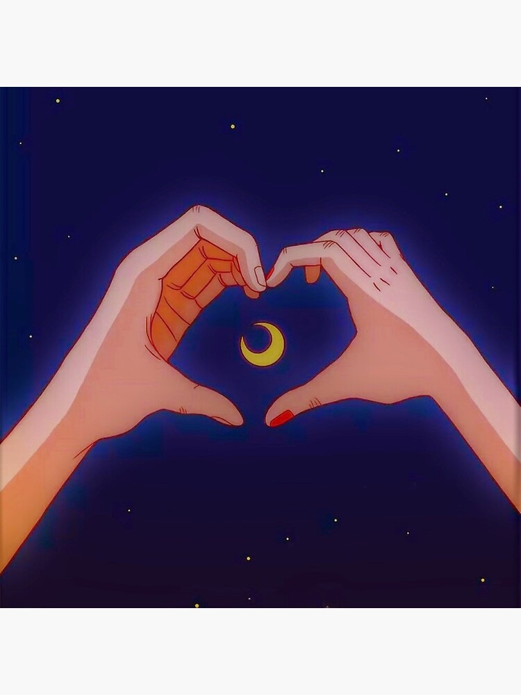 Lámina rígida « Anime corazón manos sosteniendo una luna. Entonces  ppprrreeeetttyyyy !!! No puedo tener suficiente de la belleza» de  fudgecream | Redbubble