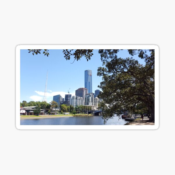 View across Yarra River Sticker