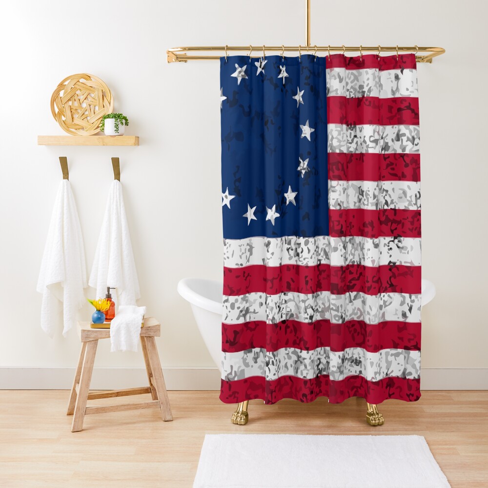 "Distressed Betsy Ross Flag " Shower Curtain for Sale by warishellstore