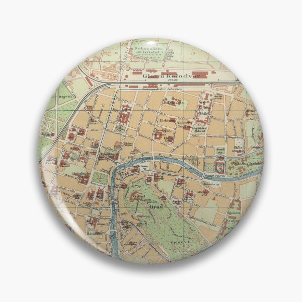 Item preview, Vintage Ljubljana Slovenia Map (1924) designed and sold by BravuraMedia.