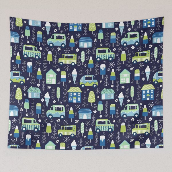 Item preview, Ice cream Trucks - navy designed and sold by creativinchi.