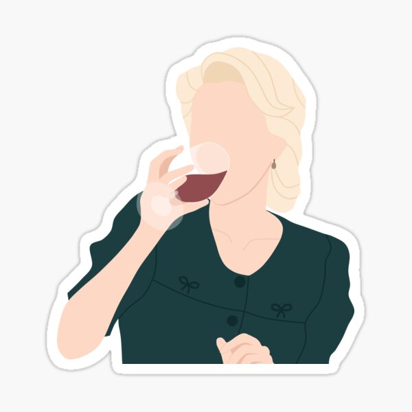 Jean Milburn drinking wine Sticker
