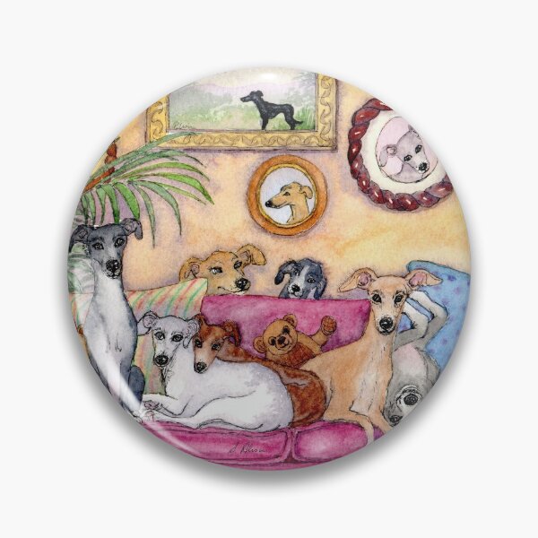 Item preview, This is our sofa. So - where's yours? Greyhounds and whippets on the couch. designed and sold by SusanAlisonArt.