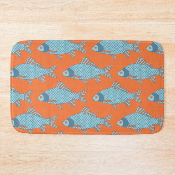 Item preview, Blue and Orange Tropical Fish Shoal Pattern designed and sold by RhubarbMyrtle.