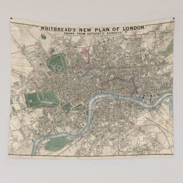 Item preview, Vintage London England Map (1853) designed and sold by BravuraMedia.