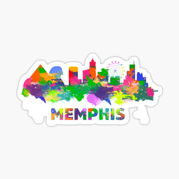 Memphis Tennessee Skyline Watercolor Sticker