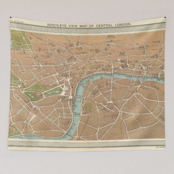 Item preview, Vintage London England Monuments Map (1887) designed and sold by BravuraMedia.