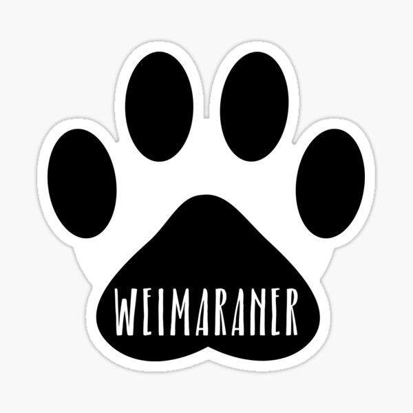 Weimaraner Paw Print Seal Sticker
