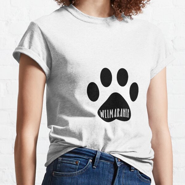 Weimaraner Paw Print Seal Classic T-Shirt