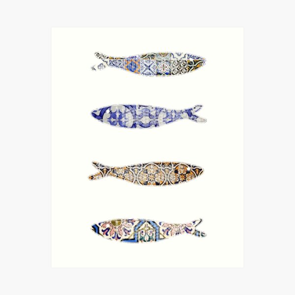 Vertical poster with cute doodle patterned sardines. Colorfull zentangle  fish set. Herring motifs. Funny wall decor for kids nursery, positive art,  sea food restaurant. Vector illustration. 16880247 Vector Art at Vecteezy