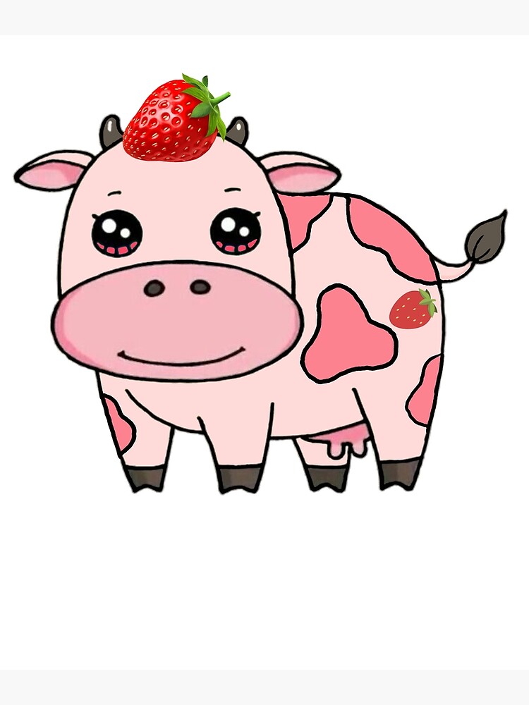 "Strawberry Cow" Canvas Print by StickersForU-22 | Redbubble