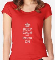 Keep Calm And Rock On! Women's Fitted Scoop T-Shirt