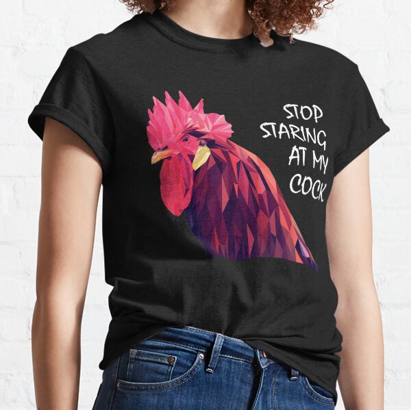 Para mujer Premium Algodón Caricaturas pollo mirando a usted T-Shirt