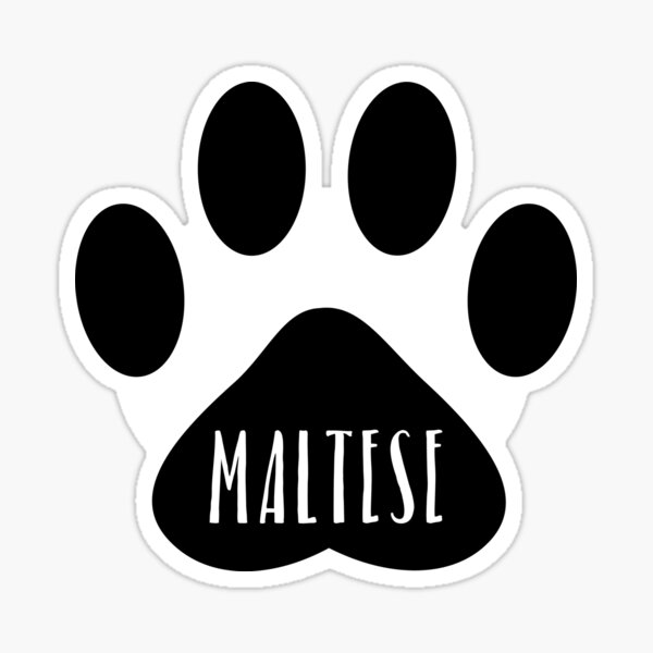 Maltese Paw Print Seal Sticker