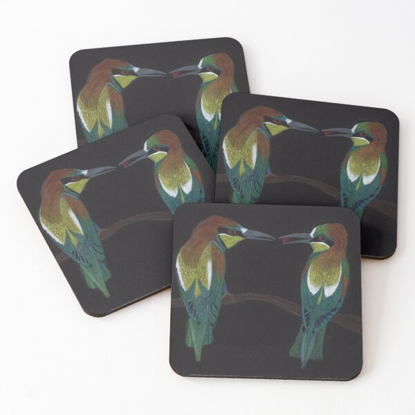 Item preview, European Bee Eaters on Black designed and sold by CinnaStudios.