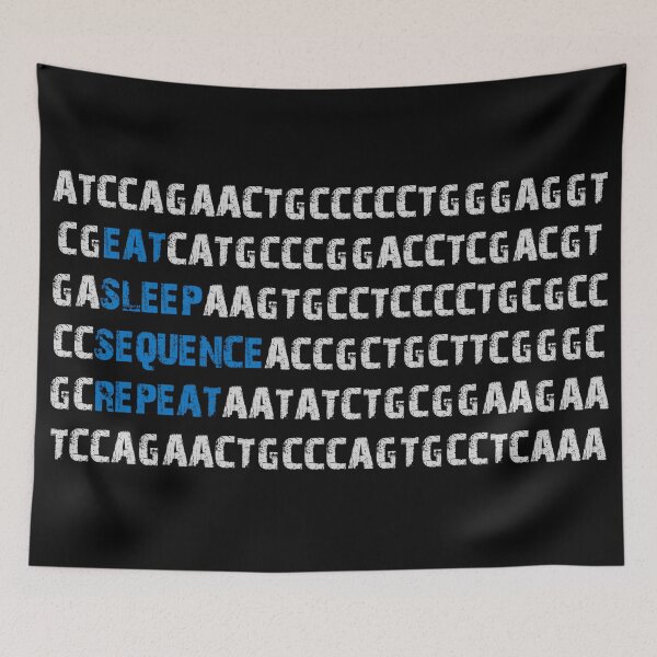 Item preview, Eat Sleep Sequence Repeat - Bioinformatics Genome DNA Blue Grey designed and sold by MoPaws.