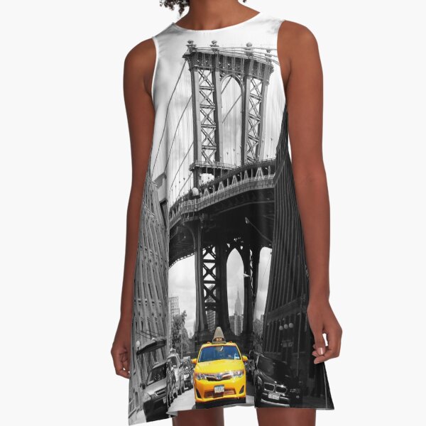 Yellow New York Taxi Cab  A-Line Dress